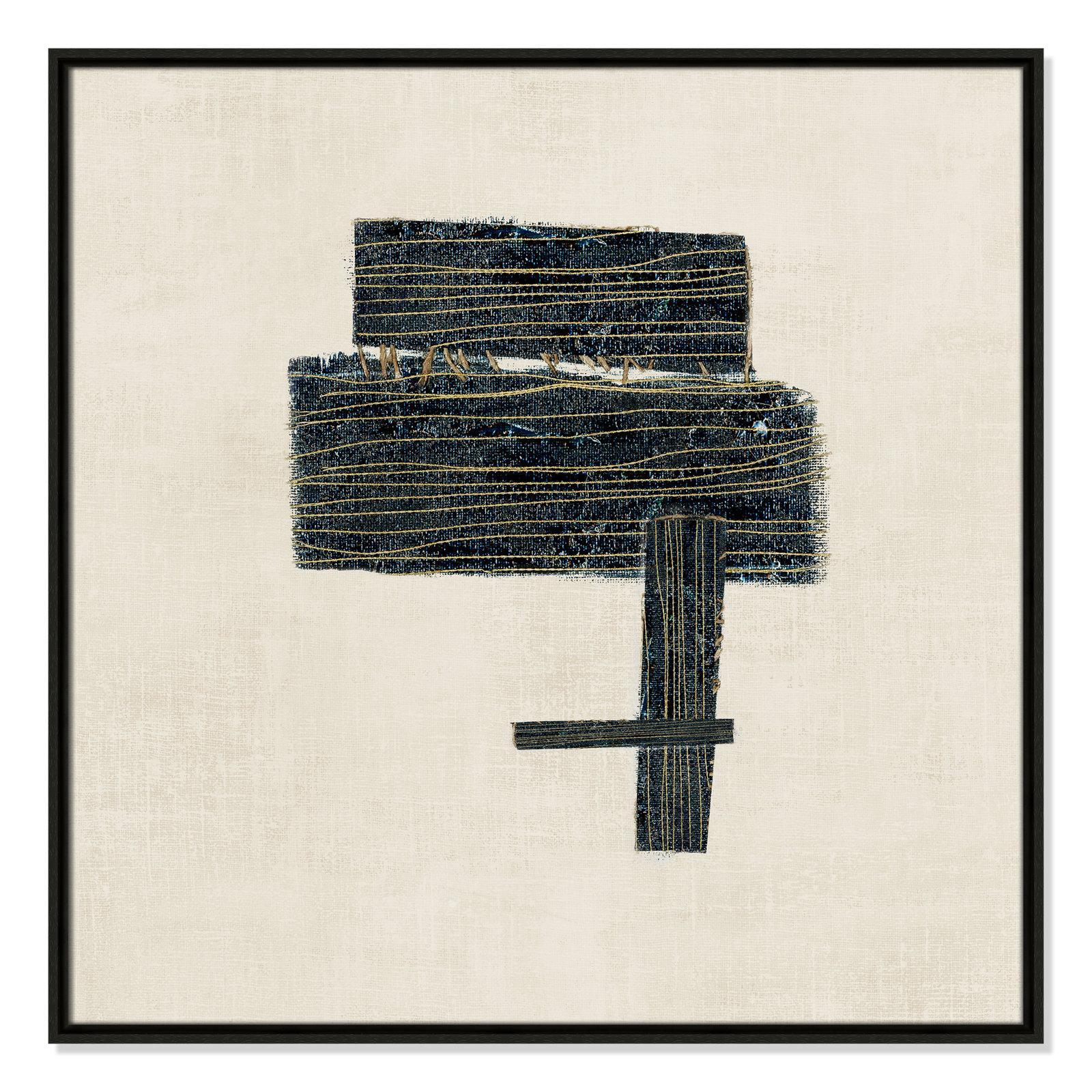 Copeland "Stitched I" Print, Espresso, 31.5" H x 31.5" W
