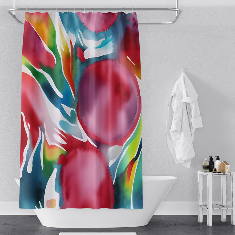 Rideau de douche à motif abstrait CLAUDI, H 83 po x l 70 po