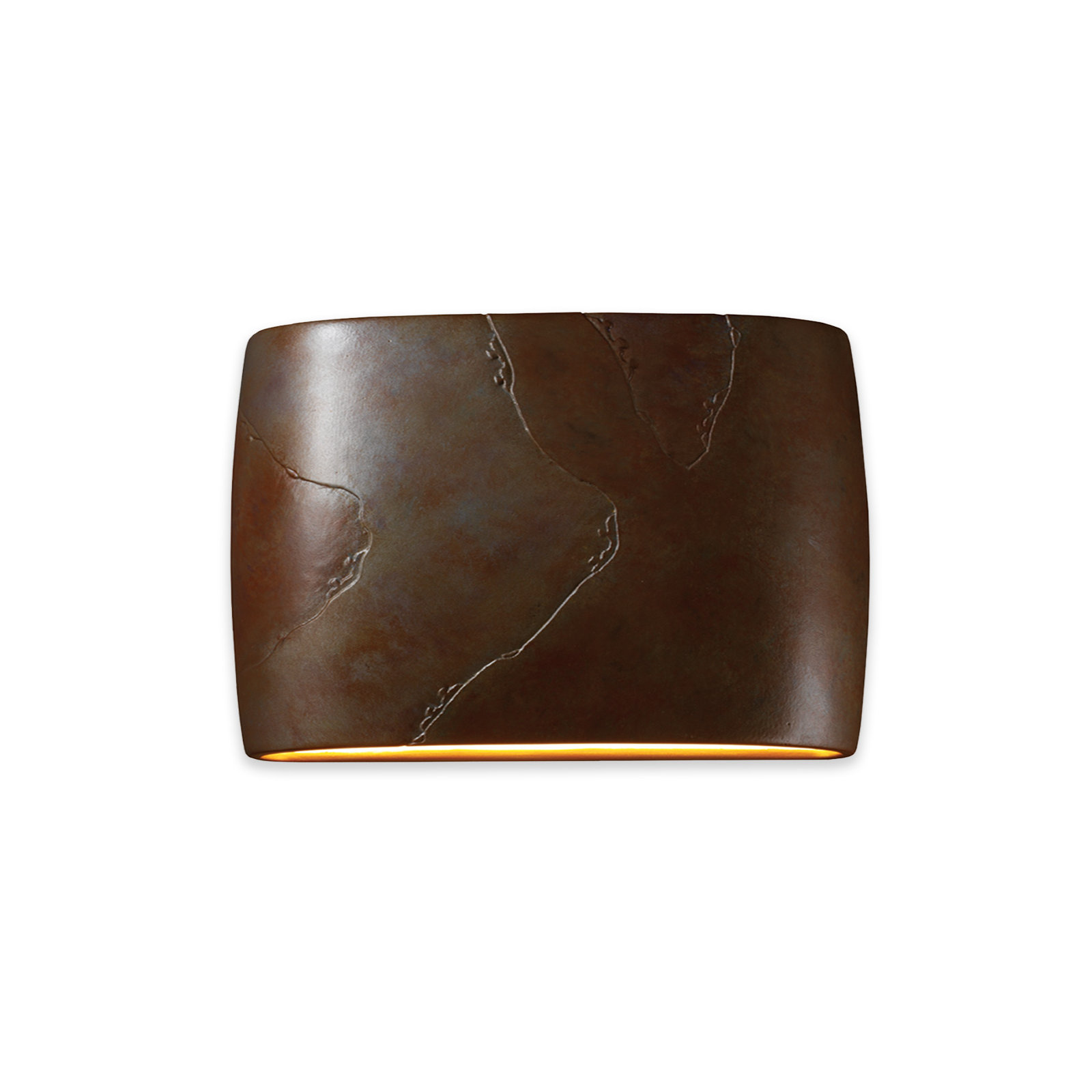 Logan Outdoor Ceramic Wall Light, 9.75" H x 16" W x 4" D, Tierra Red Slate, Incandescent