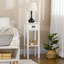 Table d'appoint à 2 niveaux avec tiroir, table de bout étroite avec tablette inférieure, pour le salon ou la chambre à coucher