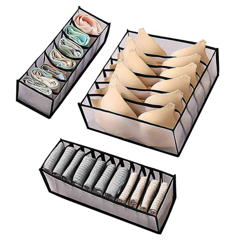 Maikali 12.6'' Fabric Clothe Drawer Organizer, Black