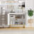 Modern Buffet Sideboard with Herringbone Doors and Shelf Wood Credenza Console Cabinet-1764134587