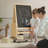 Benarita Wooden Kids Easel with Wheels and Storage, Height Adjustable-94941823