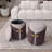 Two-Toned Upholstered Ottoman, With Storage Function Or Vanity Stool
