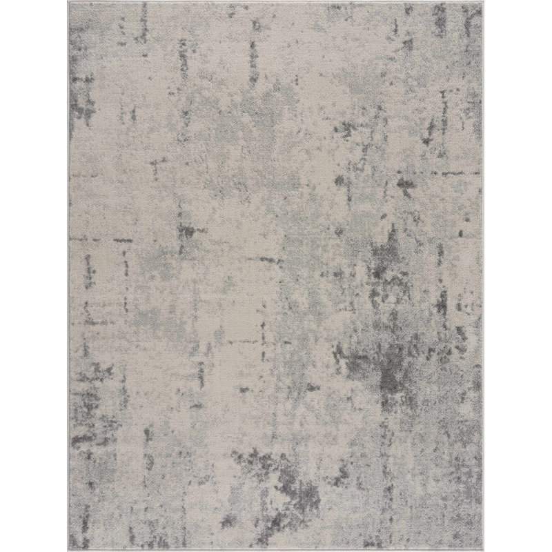 Elyjah Modern Abstract Marble Design Gray Area Rug, Rectangle 2' x 3'