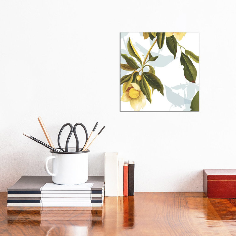 Lemon Floral - Wrapped Canvas Print, 30.48 cm H x 30.48 cm W