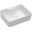 Lavabo de salle de bain rectangulaire en céramique blanc avec trou pour robinet L 19 po x l 15 po