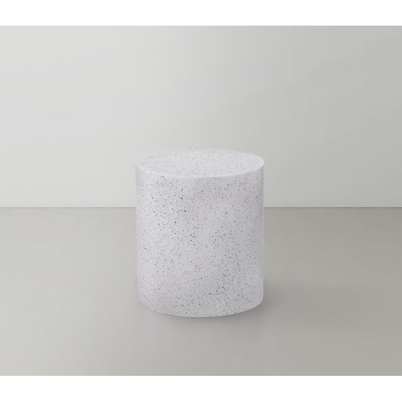 Table de bout en fer Terrazzo, Blanc
