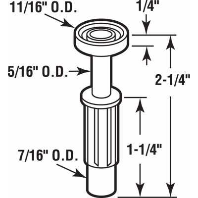 Rouleau de guidage pivotant 11/16 po pour portes Cox (paquet de 2)
