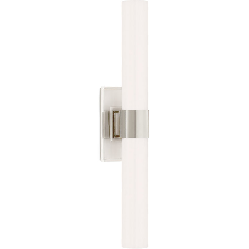 Ian K. Fowler Presidio Petite Double Sconce, Polished Nickel, White