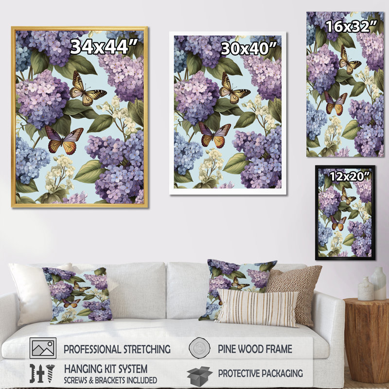 «Lilac mauve», impression sur toile encadrée, Cadre doré à une seule photo, H 32 po x l 24 po x P 1 po