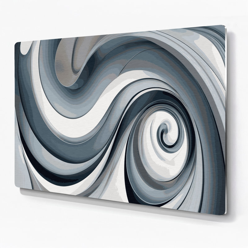 Art mural gris Biomorphic Abstraction 91, H 11 po x l 14 po