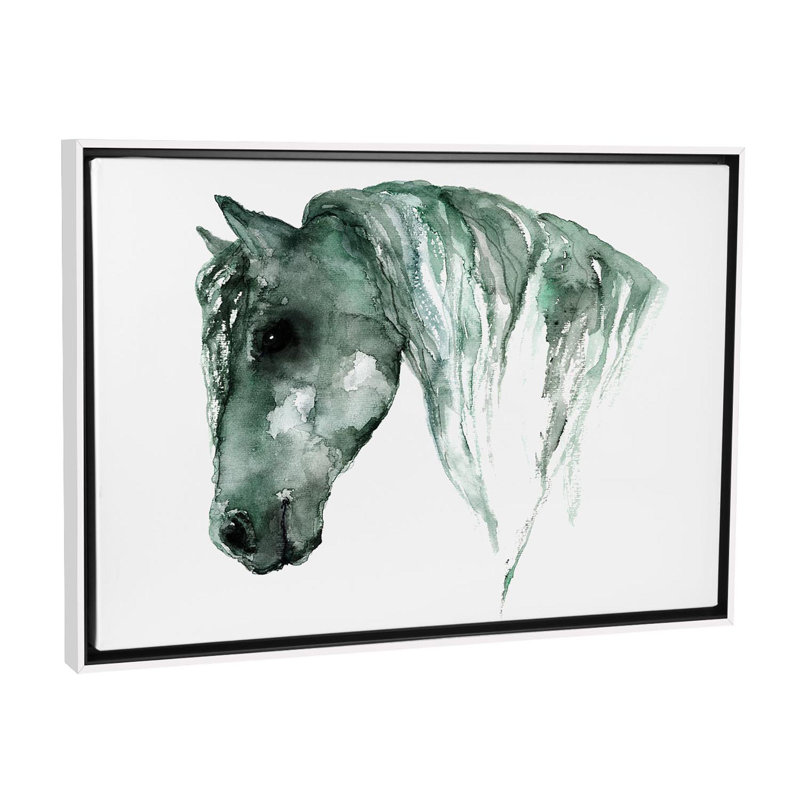 Art du cheval, Toile blanche encadrée, H 40 po x l 60 po x P 1,5 po