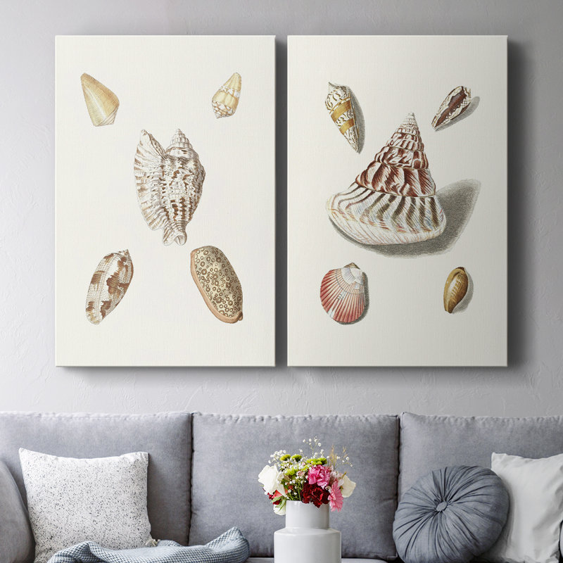 Pastel Knorr Shells VI - Toile tendue avec châssis de qualité supérieure - Prêt à être accroché, H 18 po x l 12 po
