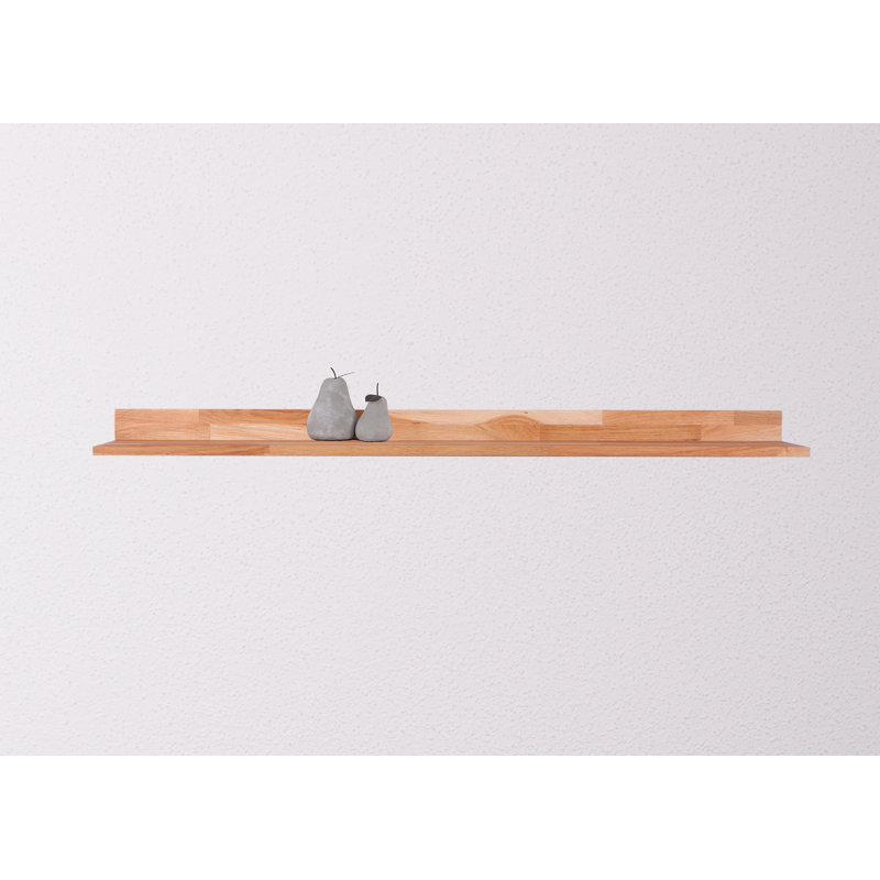 Liverman Rechteckig Massivholz Schweberegal, 8cm H x 120cm W x 20cm D.