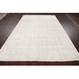 One-of-a-Kind 6'3" X 9'3" 1950s Wool Area Rug in Ivory