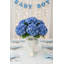 Tige d'hortensia bleue 18 po avec floraison de 7 po - 3 pièces