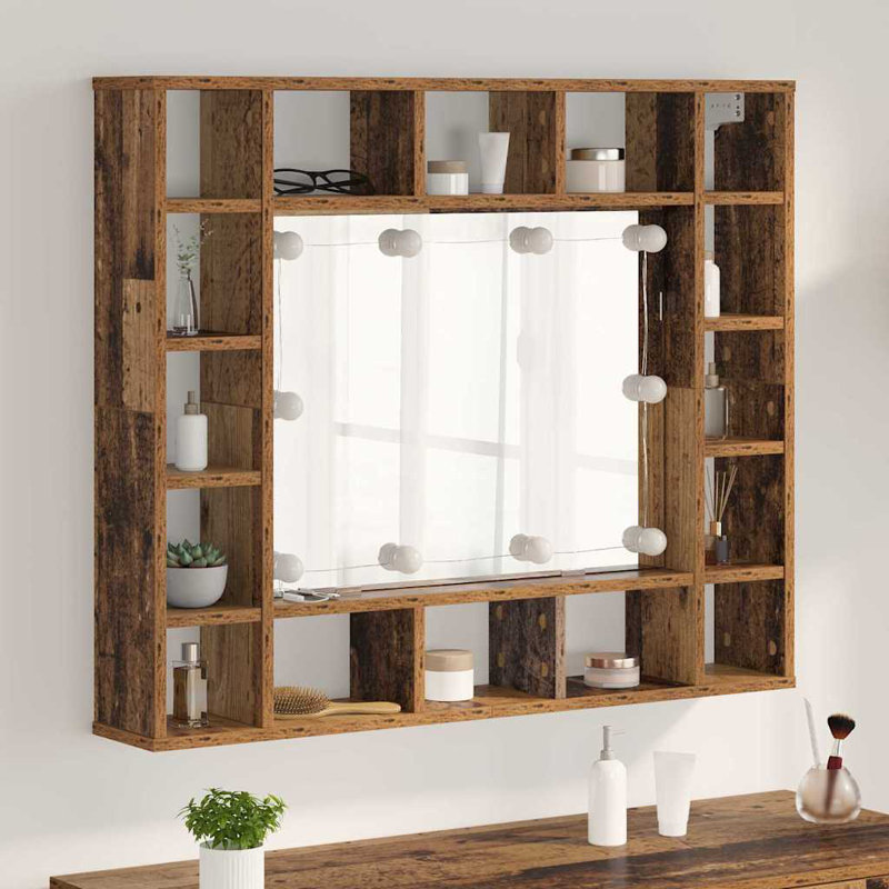  Mirror Cabinet 91 X 15 X 76.5 Cm Engineered Wood, Old Wood