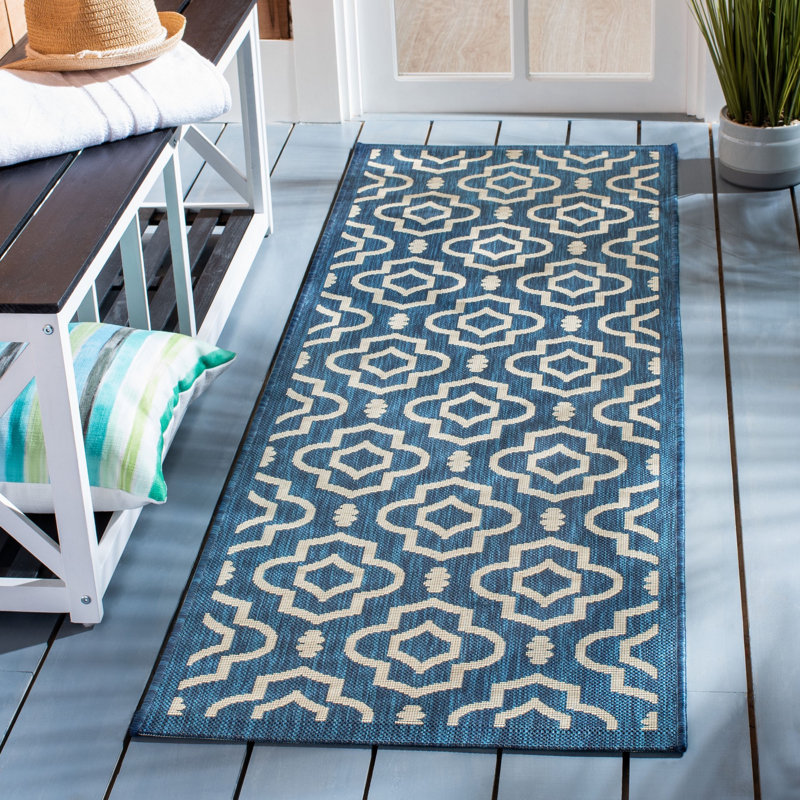 Tapis d'intérieur / extérieur à motif géométrique Herefordshire Performance, Tapis de couloir 2 pi 3 po x 6 pi 7 po
