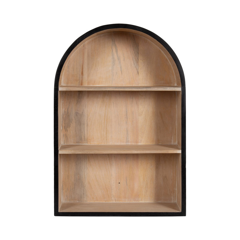 Arcott Wood Arched Wall Storage Shelf, Brown/Black