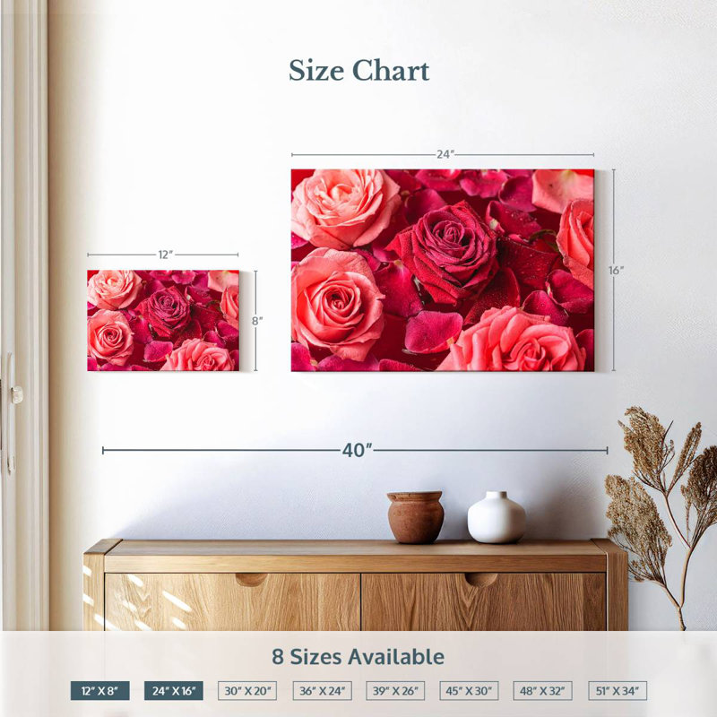 Harnek Dewy roses roses, H 16 po x l 24 po