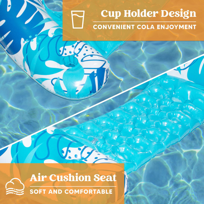 2 Pack Pool Chairs with Cup Holders