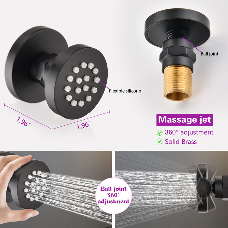 Système de douche complet, Noir
