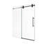 Porte de douche coulissante simple sans cadre de 44 à 48 po x H 76 po - Verre trempé transparent de 5/16 po (8 mm), conception de dérivation avec finition noir mat-129453893