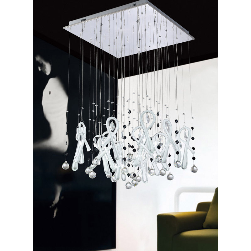 20 - Light Crystal Chandelier, Black