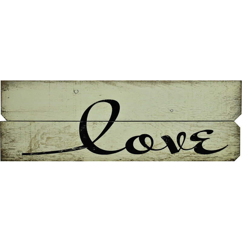 Décoration murale « love », Blanc / Noir