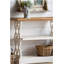 Console 35,5 "x 14" x 32 ", blanc et bois naturel vieilli, console de style champêtre