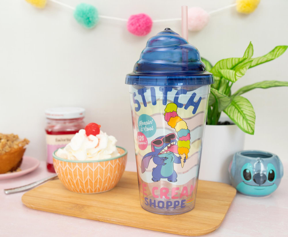 Disney Lilo & Stitch Gobelet de voyage en acrylique avec couvercle à  fermeture coulissante | Grand gobelet froid pour boissons, jus, limonade 