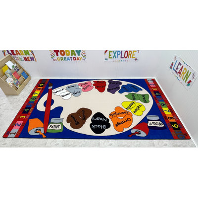 Tapis espagnol KidCarpet, palette de peinture 6 pi x 8 pi 6 po.