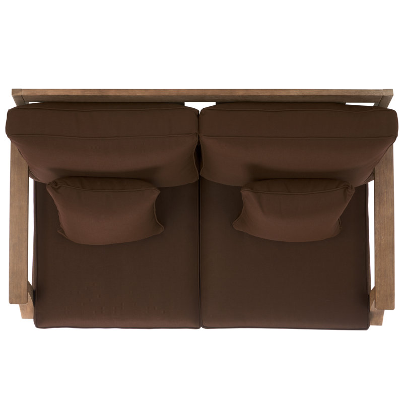 Causeuse avec coussins Samya, Naturel / brun foncé