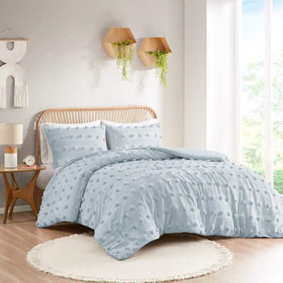 Édredon avec 2 taies décoratives bleues pour lit double / grand lit, lit double / grand lit moderne