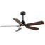 Ventilateur de plafond intelligent d'intérieur / extérieur de 52 po avec lumière, 6 pales noir / noyer à double finition, télécommande et contrôle de l'application, DEL à intensité variable, moteur à courant continu silencieux à 6 vitesses, réversible