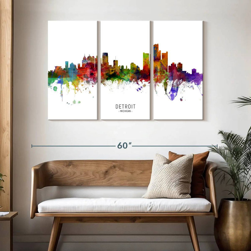 Nicci Detroit Michigan Skyline I, 32" H x 50" W