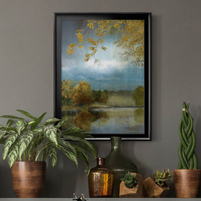 Golden Leaves - Peinture sur toile encadrée