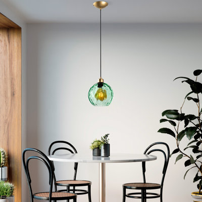 Lustre réglable élégant, structure en métal vert, 20 x 20 x 47,2 pouces | Hauteur maximale: 47,2 po, plaque de base de 5,5 po x 2,4 po | Douille E27 pour 1 ampoule (40 W maximum) | Parfait pour la salle à manger, le salon et les entrées