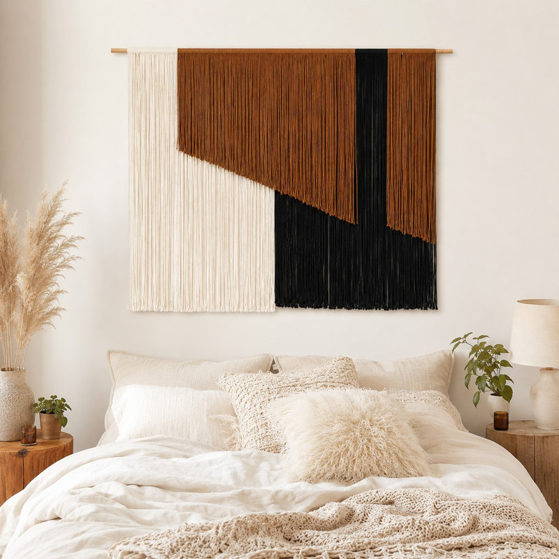 Suspension murale 57 po en macramé Dip-dye