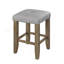 Tabouret à hauteur de comptoir en cuir synthétique gris et chêne (ensemble de 2)