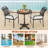 32" Patio Dining Table W/ 1.6" Umbrella Hole & Lid Dpc Tabletop For Backyard