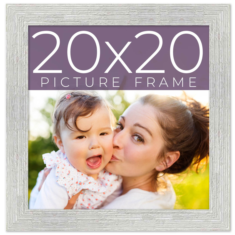 Cadre photo en bois massif Mattew, Blanc, 20 po x 20 po