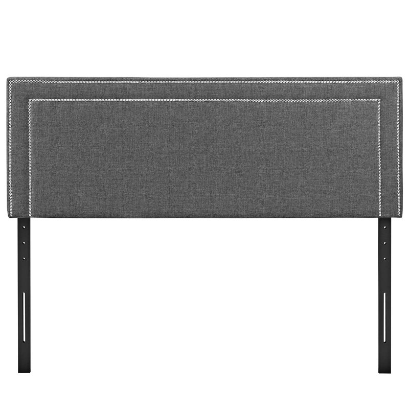 Tête de lit tapissier en tissu Jessamine de Modway, Double, Velours performance gris
