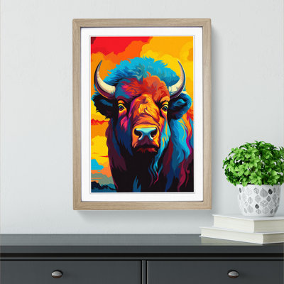 Bison Pop Art - Framed Print