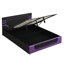 Structure de lit de jeu hydraulique moderne avec grand lit, lit plateforme Esports Cyberpunk avec rangement sous le lit pour les joueurs, noir et mauve-129685437