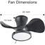 Ventilateur de plafond encastré à DEL de 22 po avec télécommande Mayren (ensemble de 2)-260288757