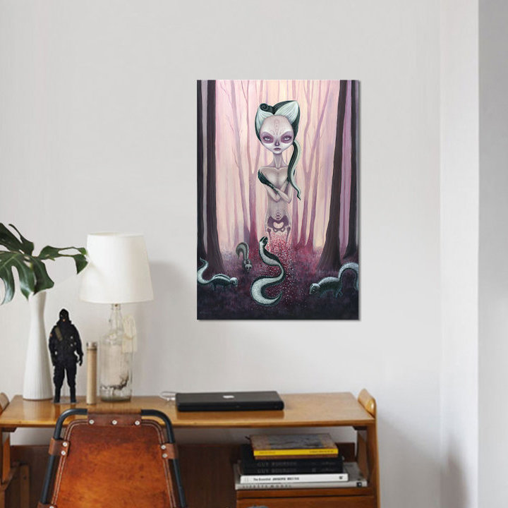 «Reincarnation», reproduction d'impression sur toile, H 12 po x l 8 po x P 0,75 po, Papier d'art encadré noir, Pas de tapis