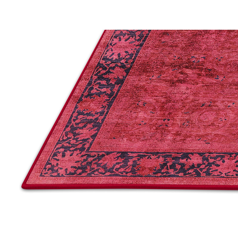 Tapis de style oriental rouge, Rectangle 5 pi x 8 pi