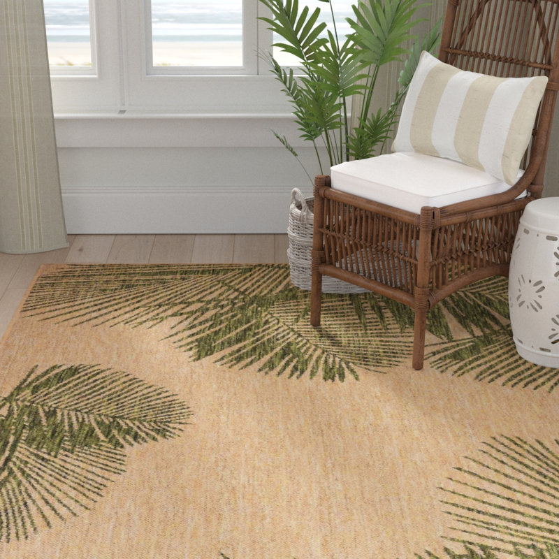 Saldanha Floral Indoor / Outdoor Rug, Rectangle 7'10" x 9'10"